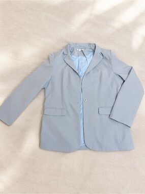 Cicy Bell 2XL Light Blue One-Button Blazer Business Casual Office Jacket